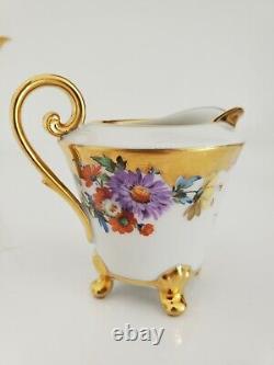 Vintage GOLDEN FLOWERS 3 Pcs Coffee / Teapot Set Made in Western Germany