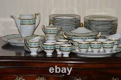 Vintage German Royal Tettau Porcelain Dinner Coffee Service Handpainted Empress