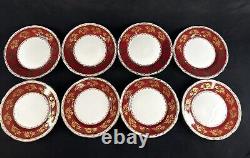 Vintage Gladstone Red Burgundy & Gold Tea Coffee Cup Set For 7 Creamer Sugar