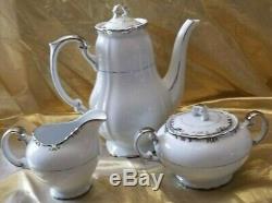 Vintage Gold China Baronet Japan Footed Coffee Set Pot, Creamer & Sugar Tea Set