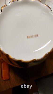 Vintage Gold Gilded Fragonard Corting Couple Foreign Decor Tea Set