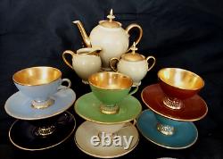 Vintage Gold Harlequin Coffee Espresso Set Fiorentine Hand Made Italy