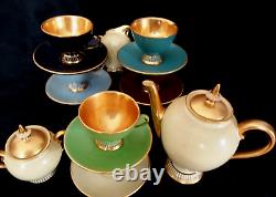 Vintage Gold Harlequin Coffee Espresso Set Fiorentine Hand Made Italy