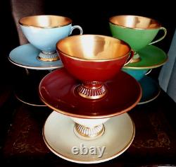 Vintage Gold Harlequin Coffee Espresso Set Fiorentine Hand Made Italy