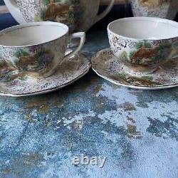 Vintage H&K Tunstall Homestead tea set desert plates tea pot tea mugs jars