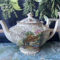 Vintage H&K Tunstall Homestead tea set desert plates tea pot tea mugs jars