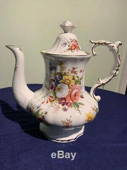 Vintage Hammersley Howard Sprays Coffee Set pot, milk jug, sugar bowl + cups