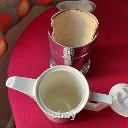 Vintage Heatmaster Set, Teapot, Coffee Pot and Sugar Bowl, insulated covers