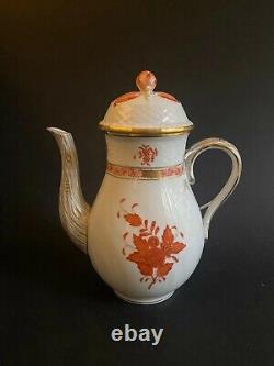 Vintage Herend Coffee Set Apponyi Rust Chinese Bouquet