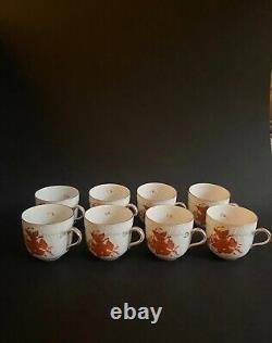 Vintage Herend Coffee Set Apponyi Rust Chinese Bouquet