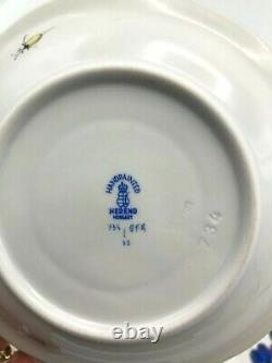 Vintage Herend Footed Cup and Saucer Set #734 Fruits & Flowers BFR Tea / Coffee