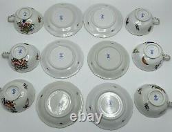 Vintage Herend Footed Cup and Saucer Set #734 Fruits & Flowers BFR Tea / Coffee