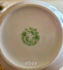 Vintage Hollohaza Hungary Hungarian Porcelain Coffee Set Gold