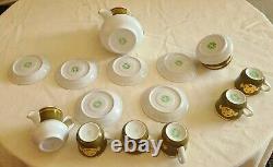 Vintage Hollohaza Hungary Hungarian Porcelain Coffee Set Gold