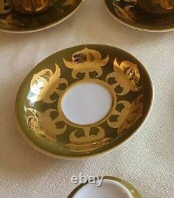 Vintage Hollohaza Hungary Hungarian Porcelain Coffee Set Gold