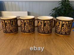 Vintage Hornsea mugs, set of 4