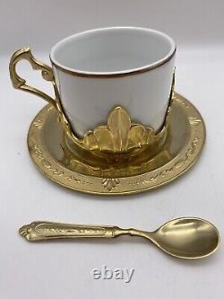 Vintage IPA Italy 24k Gold Plated Coffee Service Set Gorgeous