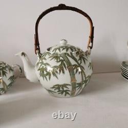 Vintage Japanese Coffee Set / Tea Set Bamboo / landscape 14 Pieces