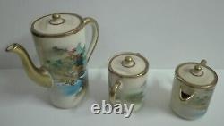 Vintage Japanese Hand Painted'Soko China' Satsuma Porcelain Coffee Set