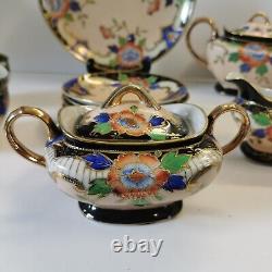 Vintage Japanese Samurai hand painted tea/coffee set 20 Pieces Gilt Tea Wares
