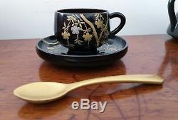 Vintage Japanese Zohiko Kyoto Style Lacquerware Coffee Set & Tray
