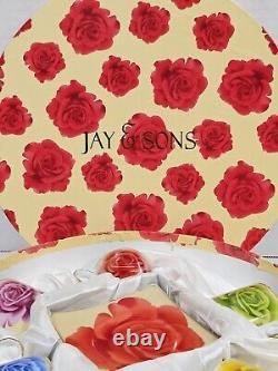 Vintage Jay & Sons Coffee & Tea Set Roses Multicolor Set 6 Cups & 6 Saucers