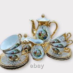 Vintage Johann Seltmann Coffee Set Gold Over Porcelain Ca. 1920 Bavaria