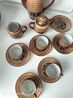 Vintage Kutani Japanese Hand painted 1000 Faces Tea/Coffee Set Lithopane Geisha