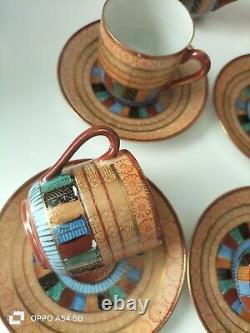 Vintage Kutani Japanese Hand painted 1000 Faces Tea/Coffee Set Lithopane Geisha