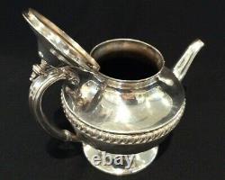 Vintage Lehman Brothers NY c. 1930 Silver on Copper 7 Piece Tea Coffee Set withtray