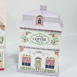 Vintage Lenox Village Canister Set 4 Jars with Lids Tea Coffee Sugar & Flour