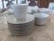 Vintage Liling Yung Shen Fine China 17 Piece Coffee Tea Set White Silver