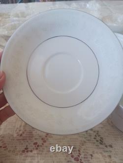 Vintage Liling Yung Shen Fine China 17 Piece Coffee Tea Set White silver