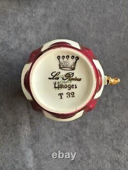 Vintage Limoge La Reine Porcelain DEMITASSE CUP & SAUCER Exquisite