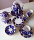 Vintage Lomonosov Porcelain Coffee Set For 6 (22) Winter Night 22k Gold
