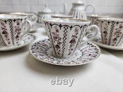 Vintage Lomonosov Russia Floral 16 Piece Porcelain Coffee Tea Set