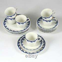 Vintage MCM Rörstrand Swedish Blue Carl Stålhane Coffee Set +Bowl +Milk Jug