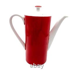 Vintage MCM coffee set Japan red white OCM coffee pot six cups ceramic