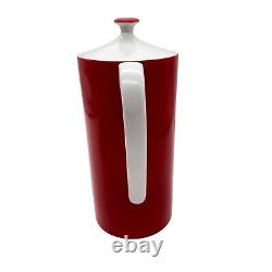 Vintage MCM coffee set Japan red white OCM coffee pot six cups ceramic
