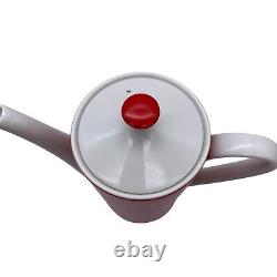 Vintage MCM coffee set Japan red white OCM coffee pot six cups ceramic