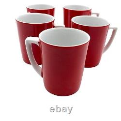 Vintage MCM coffee set Japan red white OCM coffee pot six cups ceramic