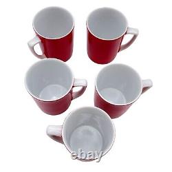 Vintage MCM coffee set Japan red white OCM coffee pot six cups ceramic