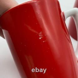 Vintage MCM coffee set Japan red white OCM coffee pot six cups ceramic