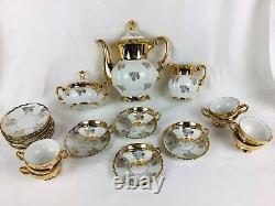 Vintage MITTERTEICH Demitasse Coffee Set Heavy Gilt 26 piece STUNNING Condition