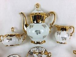 Vintage MITTERTEICH Demitasse Coffee Set Heavy Gilt 26 piece STUNNING Condition