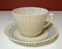 Vintage MacBeth Evans Petalware Pastel Rings Cremax Coffee/Tea Cup & Saucer Set