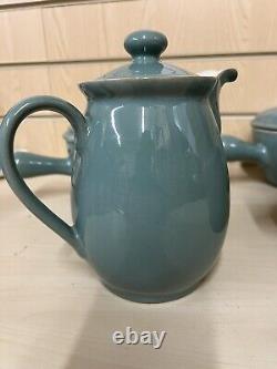 Vintage Manor Green Denby X6 Items Soup Bowls Lidded Jug Coffee Pot Casserole