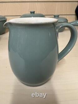 Vintage Manor Green Denby X6 Items Soup Bowls Lidded Jug Coffee Pot Casserole