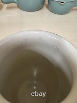 Vintage Manor Green Denby X6 Items Soup Bowls Lidded Jug Coffee Pot Casserole