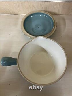 Vintage Manor Green Denby X6 Items Soup Bowls Lidded Jug Coffee Pot Casserole